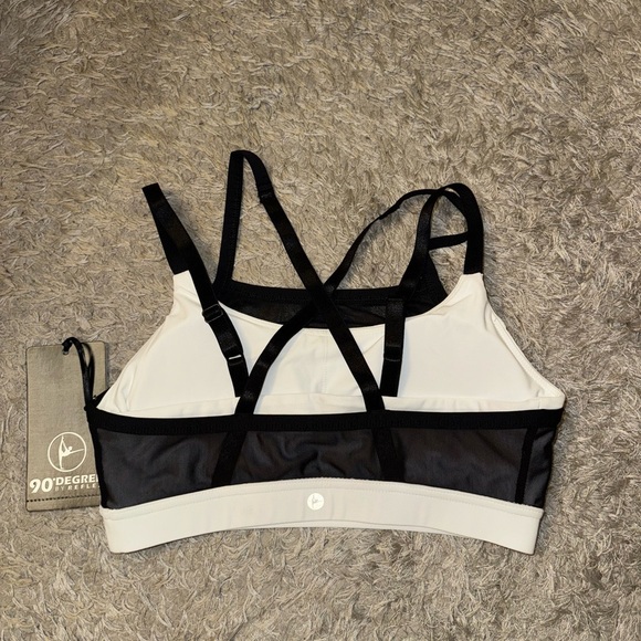 90 Degree Black & White Mesh Sports Bra! - Picture 3 of 4